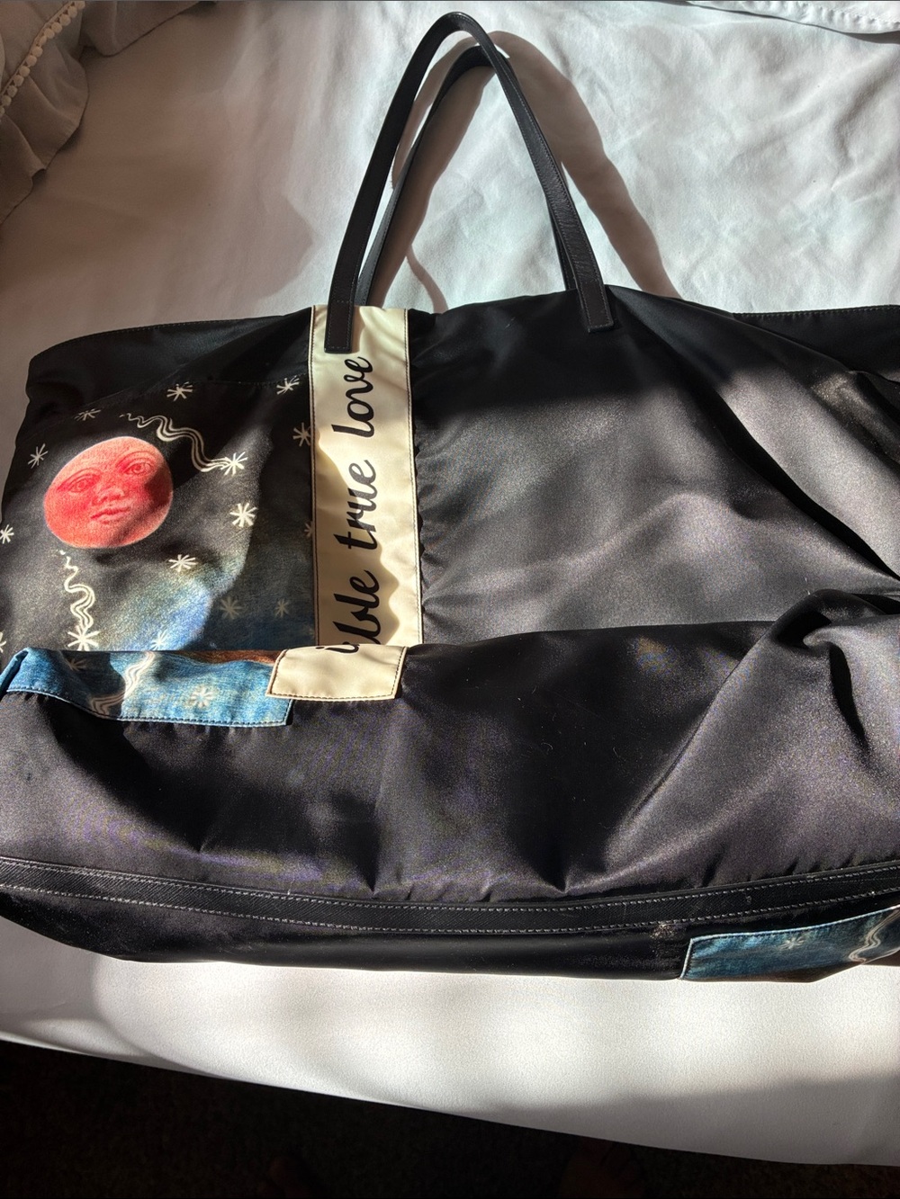 Prada Black Multicolor Graphic Duffel Bag - Picture 2 of 4